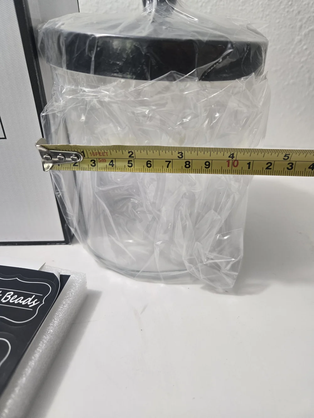 Apothecary Glass Storage Jar with Black Lid - Clear
